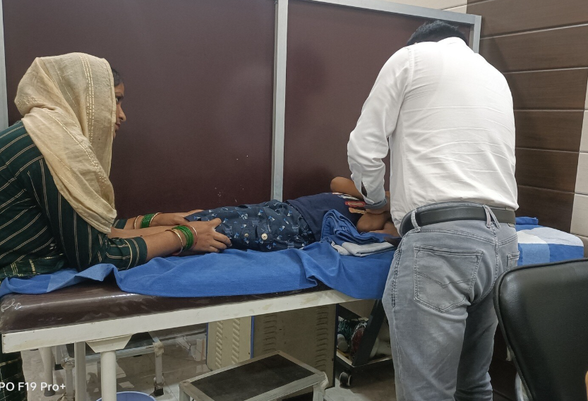 Patient receiving manual therapy